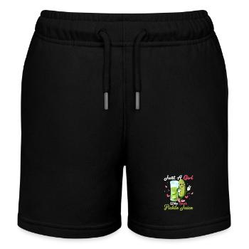 Just A Girl Who Loves Pickle Juice Fitness Vegan C - Kinder Organic Joggingshorts Mini Bolter von Stanley/Stella - Schwarz - Vorne