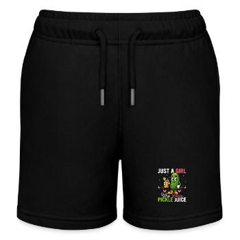 Just A Girl Who Loves Pickle Juice Cucumber Vegan - Kinder Organic Joggingshorts Mini Bolter von Stanley/Stella - Schwarz - Vorne