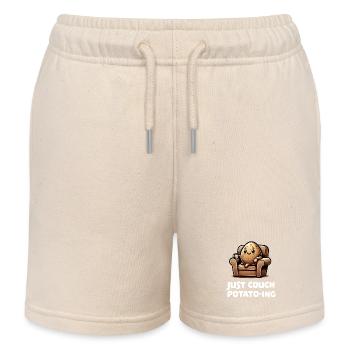 Just Couch Potato-ing Funny Potato - Kids Organic Sweat Shorts by Stanley/Stella - soft Ecru - Front