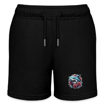 Roses de requin - Short de jogging enfant bio Stanley/Stella - noir - Devant