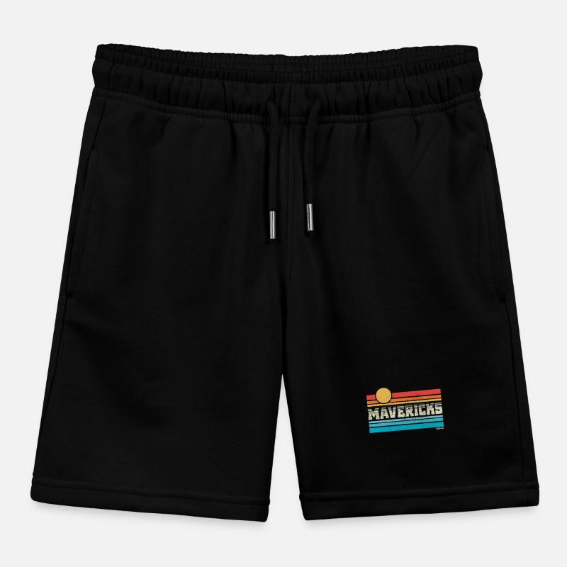 Mavericks Beach California Retro Surf Trip Surfer Kids Organic Sweat Shorts by Stanley/Stella