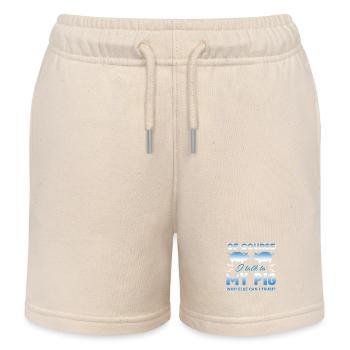 Of Course I Talk To My Pig - Kids Organic Sweat Shorts by Stanley/Stella - soft Ecru - Front