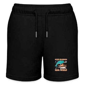 Good Grammar Narwhal Real World - Kids Organic Sweat Shorts by Stanley/Stella - black - Front