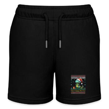 Dino Weihnachten Merry Crisis Ugly Christmas - Kinder Organic Joggingshorts Mini Bolter von Stanley/Stella - Schwarz - Vorne