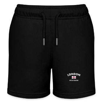 Londres Angleterre Anglais Drapeau Anglais - Short de jogging enfant bio Stanley/Stella - noir - Devant