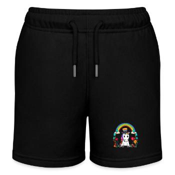 LGBT Rainbow Licorne Drapeau arc-en-ciel - Short de jogging enfant bio Stanley/Stella - noir - Devant