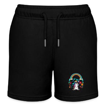LGBT Arc-en-ciel Arc-en-ciel Drapeau Licorne - Short de jogging enfant bio Stanley/Stella - noir - Devant