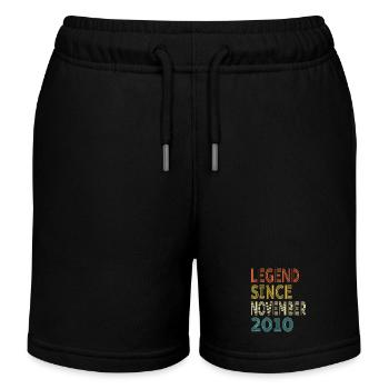 Vintage Legend Since November 2010, 14th birthday - Kids Organic Sweat Shorts by Stanley/Stella - black - Front