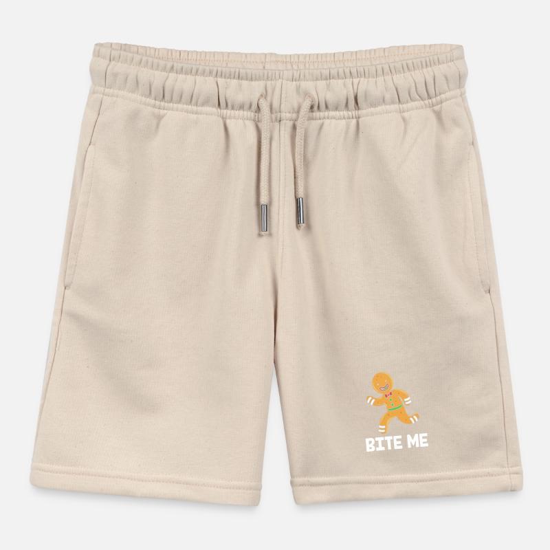 Gingerbread Man Gingerbread Heart Gingerbread Snacking Kids Organic Sweat Shorts by Stanley/Stella