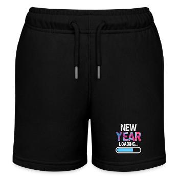 New Year Loading Happy New Year New Year's Eve - Kids Organic Sweat Shorts by Stanley/Stella - black - Front
