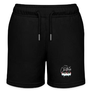 Christmas merry christmas snow gnomes - Kids Organic Sweat Shorts by Stanley/Stella - black - Front