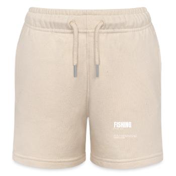 Funny Fishing to Outsmart Pea-Sized Creatures - Kids Organic Sweat Shorts by Stanley/Stella - soft Ecru - Front