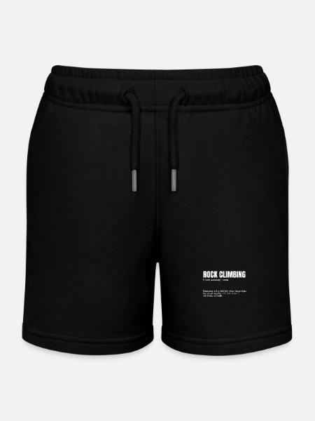 Funny Rock Climbing Excitement Definition - Kids Organic Sweat Shorts by Stanley/Stella - black