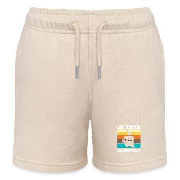 Farmer Farmer Farmer's Wife Farm - Kids Organic Sweat Shorts by Stanley/Stella - soft Ecru - Front