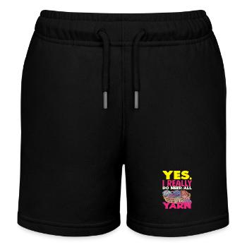 Stricken Ja Ich Brauche Garn - Kinder Organic Joggingshorts Mini Bolter von Stanley/Stella - Schwarz - Vorne