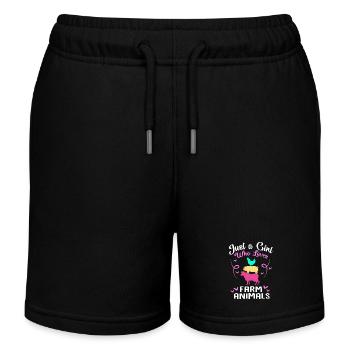 Farmer Farmer Farmer's Wife Farm - Kids Organic Sweat Shorts by Stanley/Stella - black - Front