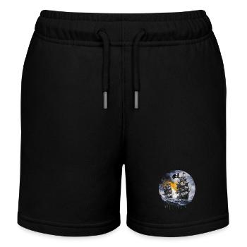 pirate boat, pirates, captain, sailing ship, - Kids Organic Sweat Shorts by Stanley/Stella - black - Front
