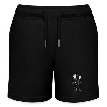 Tiergesichter Paar Animal Faces Couple - Kinder Organic Joggingshorts Mini Bolter von Stanley/Stella - Schwarz - Vorne