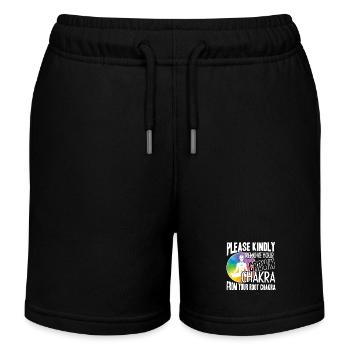 Please Kindly Remove Your Crown Chakra - Kids Organic Sweat Shorts by Stanley/Stella - black - Front