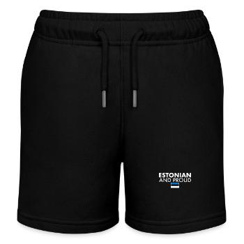 Estonian And Proud Estonia - Kids Organic Sweat Shorts by Stanley/Stella - black - Front