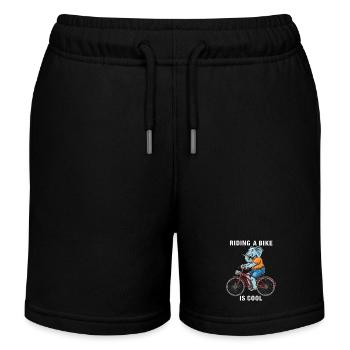 VÉLO ÉLÉPHANT FAIRE DU VÉLO, C’EST COOL - Short de jogging enfant bio Stanley/Stella - noir - Devant