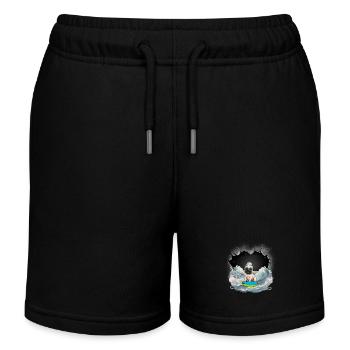 Pug sailor sailor ahoy seal maritime - Kids Organic Sweat Shorts by Stanley/Stella - black - Front