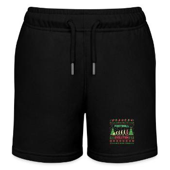 Fußball Evolution für Fußballfan - Kinder Organic Joggingshorts Mini Bolter von Stanley/Stella - Schwarz - Vorne