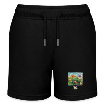 Fishing for Friendship Embracing Differences - Kids Organic Sweat Shorts by Stanley/Stella - black - Front