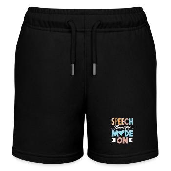 Speech Therapist Mode To Speech Therapist - Kids Organic Sweat Shorts by Stanley/Stella - black - Front