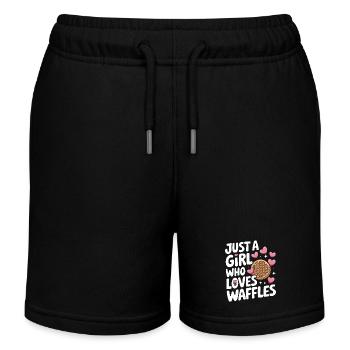Gaufres Bonbons pour le petit-déjeuner - Short de jogging enfant bio Stanley/Stella - noir - Devant