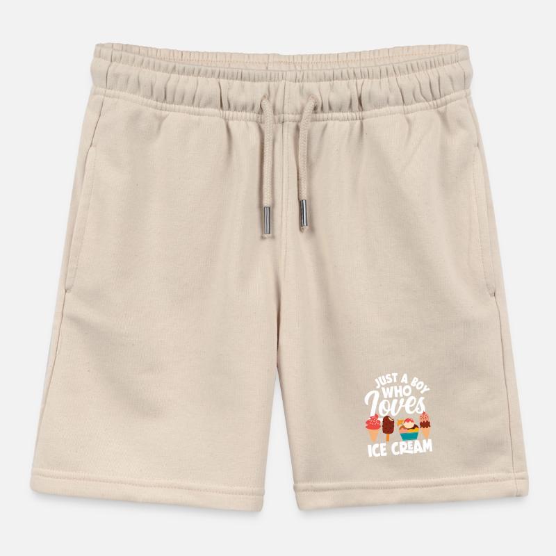 Ein Junge Der Eis Liebt - Eiscreme Fan Kids Organic Sweat Shorts by Stanley/Stella