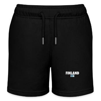 Finland Finnland Finnische Flagge Finne - Kinder Organic Joggingshorts Mini Bolter von Stanley/Stella - Schwarz - Vorne
