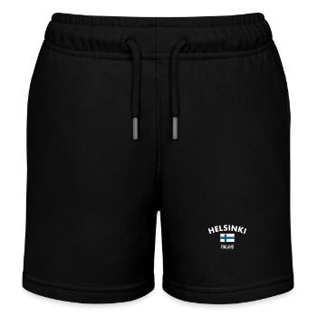 Helsinki Finland Finnland Finnische Flagge Finne - Kinder Organic Joggingshorts Mini Bolter von Stanley/Stella - Schwarz - Vorne