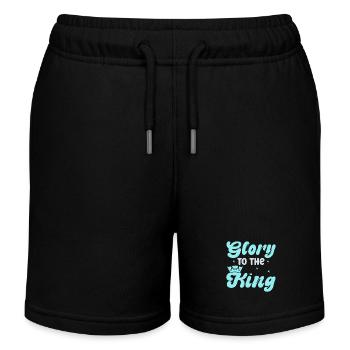 Ruhm dem König! Ehre sei dem König - Kinder Organic Joggingshorts Mini Bolter von Stanley/Stella - Schwarz - Vorne