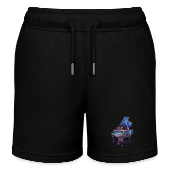 Piano - Short de jogging enfant bio Stanley/Stella - noir - Devant
