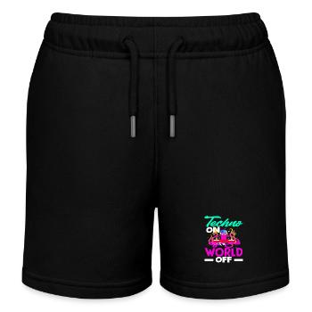 Techno Lover : Techno sur World Off - Short de jogging enfant bio Stanley/Stella - noir - Devant