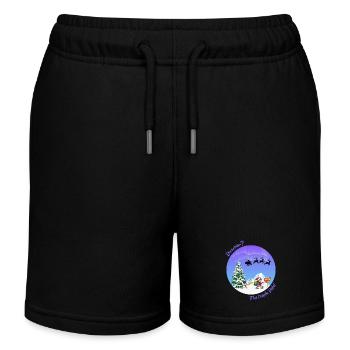 Christmas Mail. Christmas Post. North Pole - Kids Organic Sweat Shorts by Stanley/Stella - black - Front
