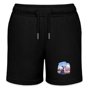 Hirsche Hirsch - Kinder Organic Joggingshorts Mini Bolter von Stanley/Stella - Schwarz - Vorne