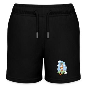 Joyeux lapin de Pâques Fille Lapin de Pâques - Short de jogging enfant bio Stanley/Stella - noir - Devant