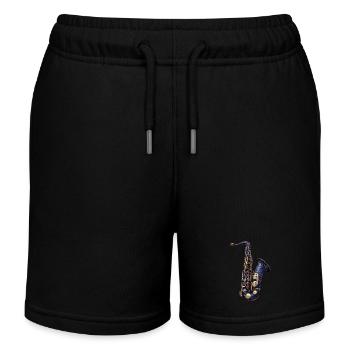 Saxophone - Short de jogging enfant bio Stanley/Stella - noir - Devant