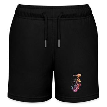 Saxophon - Kinder Organic Joggingshorts Mini Bolter von Stanley/Stella - Schwarz - Vorne
