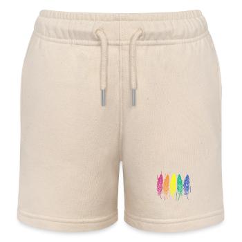 FEATHERS - Kids Organic Sweat Shorts by Stanley/Stella - soft Ecru - Front