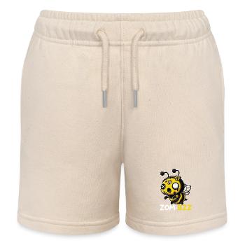 Zombzz Funny Bee As A Zombie Pun - Kids Organic Sweat Shorts by Stanley/Stella - soft Ecru - Front