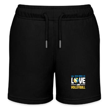 All you need is love and volleyball - Kids Organic Sweat Shorts by Stanley/Stella - black - Front