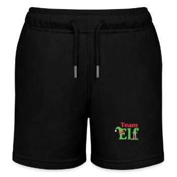 Team Elf Eleven Elves Elves Christmas Eleven Xmas - Kids Organic Sweat Shorts by Stanley/Stella - black - Front