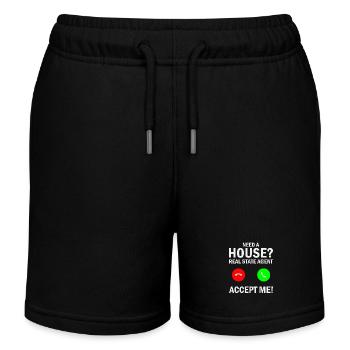 Realtor Real Estate Agent - Kids Organic Sweat Shorts by Stanley/Stella - black - Front