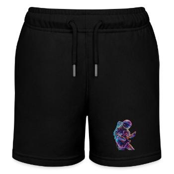 Astronaut Gitarre - Kinder Organic Joggingshorts Mini Bolter von Stanley/Stella - Schwarz - Vorne