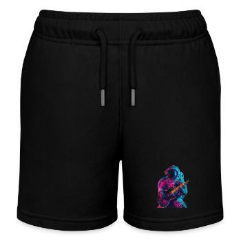 Astronaut Gitarre - Kinder Organic Joggingshorts Mini Bolter von Stanley/Stella - Schwarz - Vorne