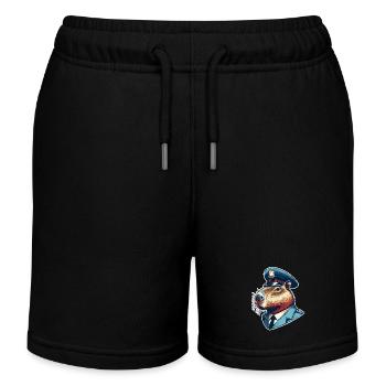 Capybara Polizei - Kinder Organic Joggingshorts Mini Bolter von Stanley/Stella - Schwarz - Vorne