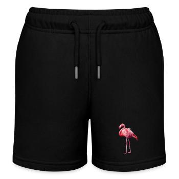 Flamingos Flamingo - Kids Organic Sweat Shorts by Stanley/Stella - black - Front